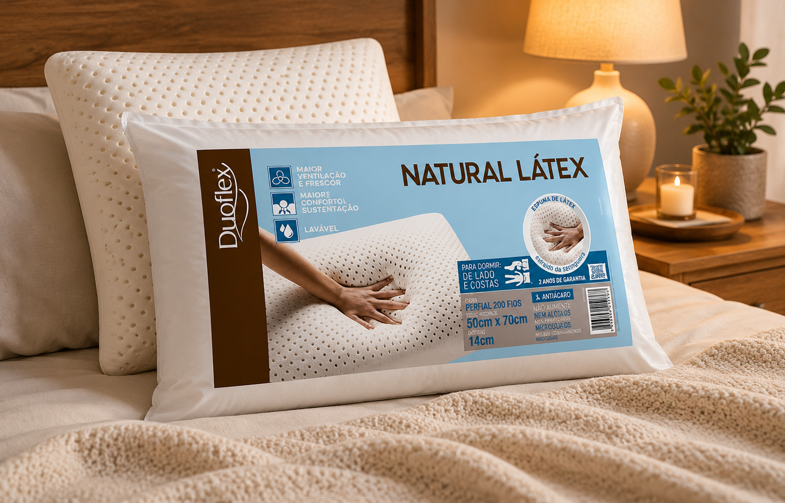Duoflex Natural Látex Alto travesseiro