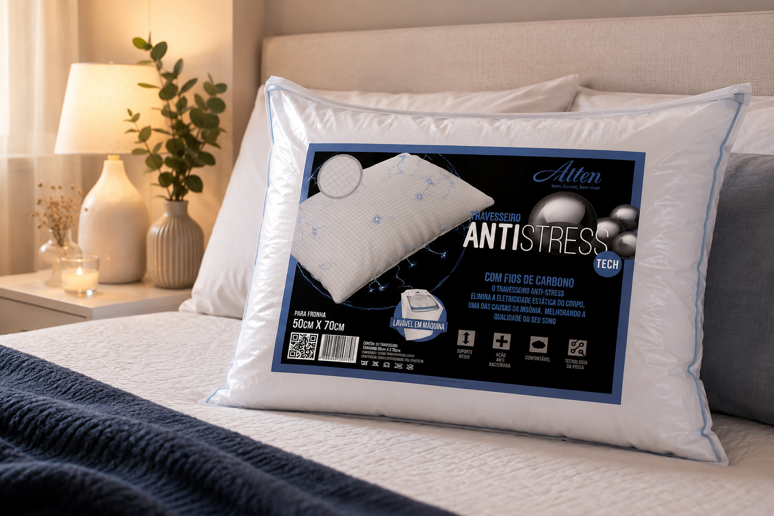 Travesseiro Antistress Altenburg Branco 50x70cm