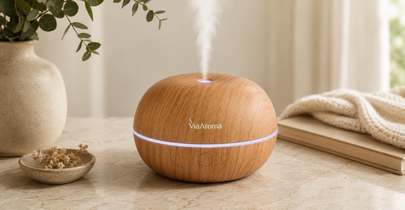 Difusor de ambientes Via Aroma ULTRA 150ml com iluminação LED